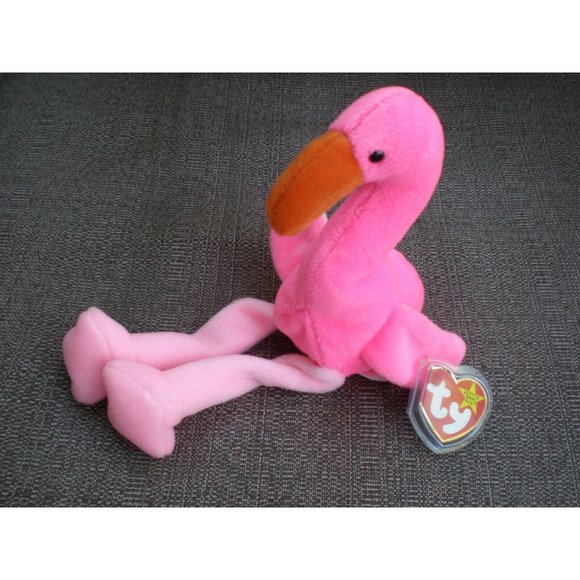 Retired Pinky the Flamingo Ty Beanie Baby Plush Babies 02-13-1995 Error Tag - Picture 1 of 4